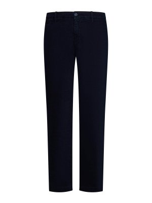 JACOB COHEN: casual trousers - Navy Blue Stretch Cotton Trousers