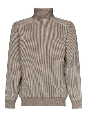 SEASE: Strickpullover mit Rundhalsausschnitt - Rundhalspullover - Beige