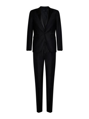 DSQUARED2: formal suits - Black Virgin Wool and Silk Tuxedo Suit