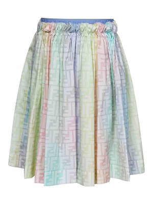 Fendi Jr: Knee length skirts & Midi - FF Print Poplin Skirt