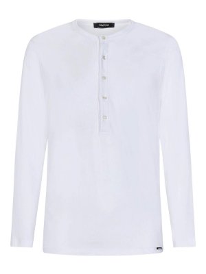 TOM FORD: t-shirts - Stretch Henley T-Shirt