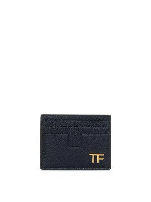 TOM FORD: wallets & purses - Black Grained Leather Card Holder