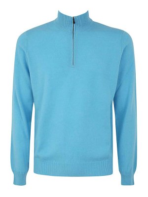 FILIPPO DE LAURENTIIS: Strickpullover mit Rundhalsausschnitt - Rundhalspullover - Blau