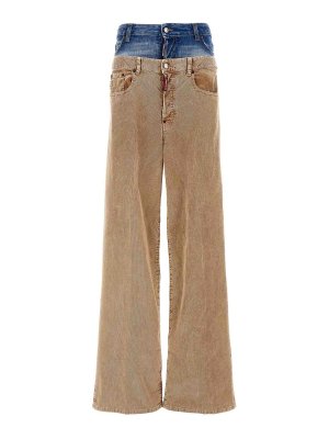 DSQUARED2: ベルボトムジーンズ - ショートパンツ - ベージュ