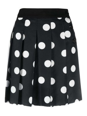 m.s.g.m.: Knee length skirts & Midi - Polka dot pleated mini skirt