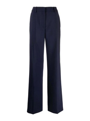 OFF-WHITE: casual trousers - Wide-leg virgin-wool-blend trousers