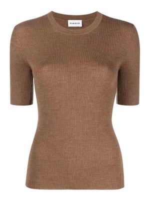 P.A.R.O.S.H.: Tops & Tank tops - Crew-neck ribbed-knit wool top