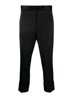 SAPIO: Tailored & Formal trousers - satin-finish cropped tailored trousers