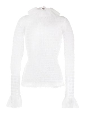 THOM BROWNE: Tops & Tank tops - frilled high-neck tulle top