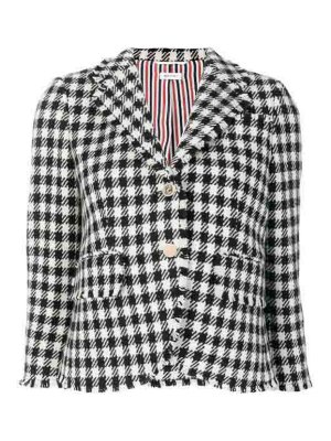 THOM BROWNE: casual jackets - jacket check black white