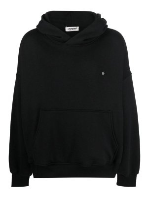 A PAPER KID: Sweatshirts & Sweaters - Logo cotton hoodie