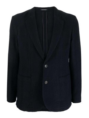 EMPORIO ARMANI: casual jackets - Wool single-breasted blazer jacket