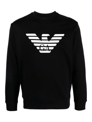 EMPORIO ARMANI: Sweatshirts & Sweaters - Logo cotton blend sweatshirt