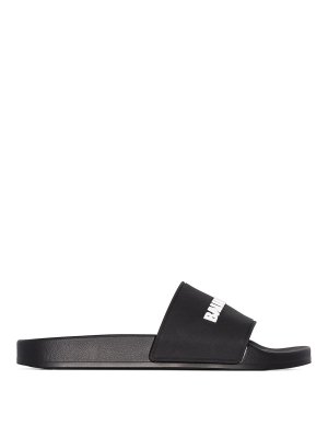 Palm Angels Logo slides - Black - Women | PWIC002C99PLA0031001