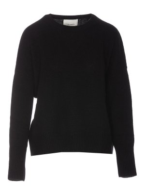 Tシャツ・カットソー VALENTINO GARAVANI Black Cashmere Sweater Valentino Garavani VLTN wool and cashmere intarsia sweater