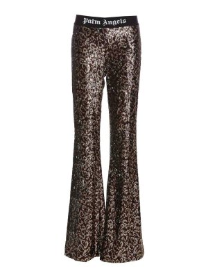 Palm Angels: casual trousers - Logo tape pants