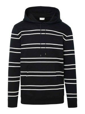 SAINT LAURENT: Sweatshirts & Sweaters - Striped hooded sweatshirt