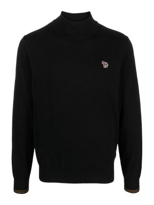 PAUL SMITH: maglia collo rotondo - Maglione lavorato a maglia con patch zebrata