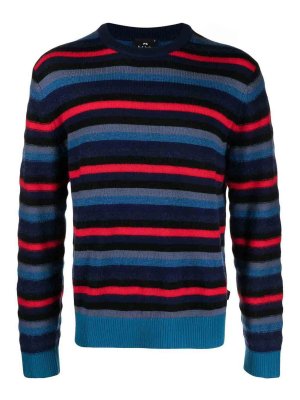PAUL SMITH: crew necks - Crew-Neck Stripe-Pattern Jumper