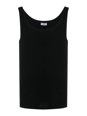 Tシャツ・カットソー DOLCE & GABBANA Black Cotton Tank Top Dolce & Gabbana Stretch-cotton tank top - Black