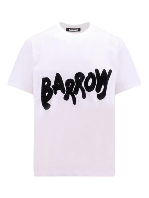 Barrow Kids logo-print paint-splatter T-Shirt - White