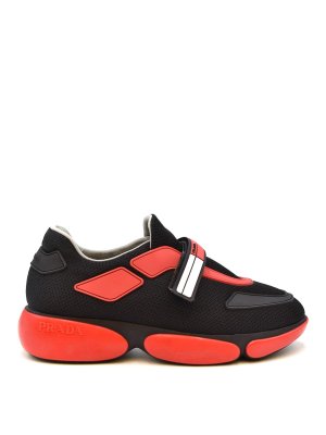PRADA: trainers - Leather blend sneakers