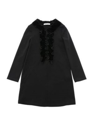 DONDUP: knee length dresses - Black dress in stretch viscose