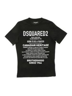 DSQUARED2: t-shirts - Black crew-neck cotton T-shirt