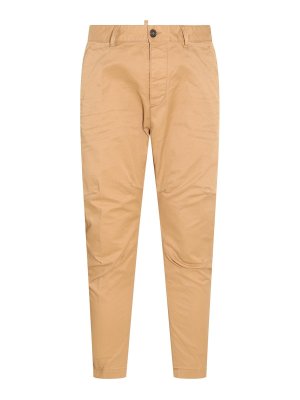 DSQUARED2: casual trousers - Light brown cotton blend trousers