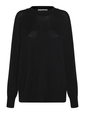 JIL SANDER: maglia collo rotondo - Maglia in cotone nero