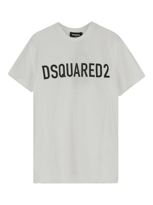 DSQUARED2 Ｔシャツ Dsquared2 - Black T-shirt with white 