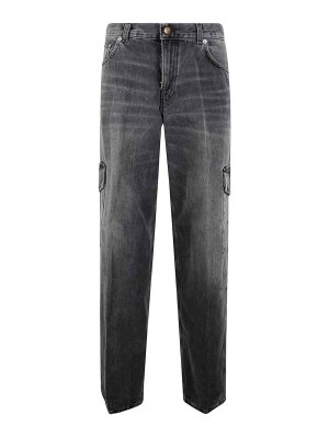 HAIKURE: straight leg jeans - Bethany cargo spider black