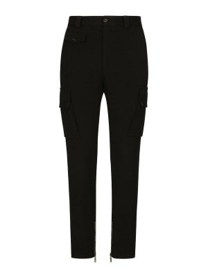 DOLCE & GABBANA: pantaloni casual - Pantaloni cargo con logo