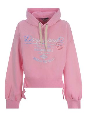 スウェット・トレーナー Sporty & Rich French Crop Hoodie Purple HCAW2324PW French Terry Chevron Hoodie: Women's Designer Sweaters