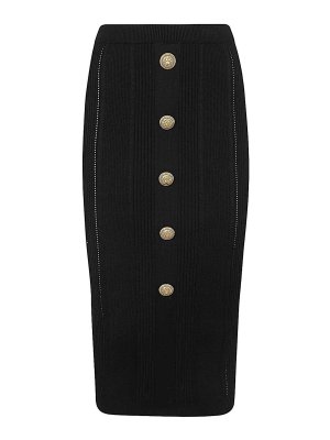 Balmain: Knee length skirts & Midi - See through knit midi skirt