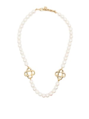 CASABLANCA: Necklaces & Chokers - Medium pearl logo necklace