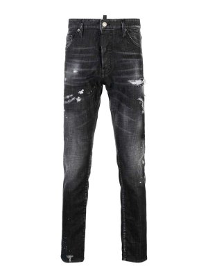 DSQUARED2: jeans skinny - Denim attillato