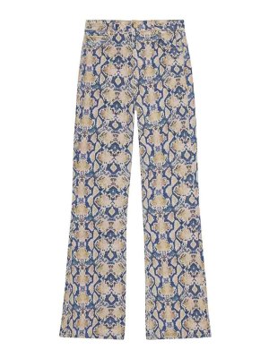 GANNI: straight leg jeans - Printed  denim