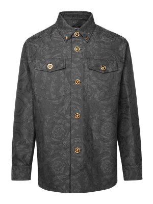 VERSACE: Chaquetas denim - Jeans Boot-Cut - Gris