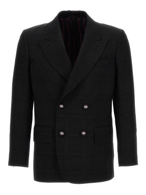 ETRO: blazers - Check double-breasted blazer