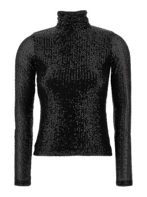 Tシャツ・カットソー DAVID KOMA Women Tunic Tops PF23DK11TBLACKSILVER Black David Koma Top '3d Crystsal Chain And Square Neck' | italist