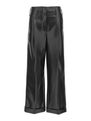 Gcds Black Leather Pants - Black - Women | A2OW2900LA299