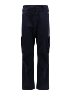 DOLCE & GABBANA: casual trousers - Cotton cargo trouser with metal logo patch