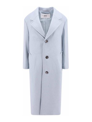 Prada Cashgora long double-breasted coat - Blue | P600H1QJGOWD