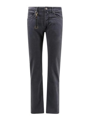 INCOTEX: casual trousers - Logo Stretch Cotton Trousers