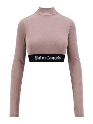 Palm Angels: Tops und Tank Tops - Top - Beige