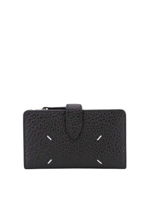 Maison Margiela: wallets & purses - Leather card holder with iconic stitching