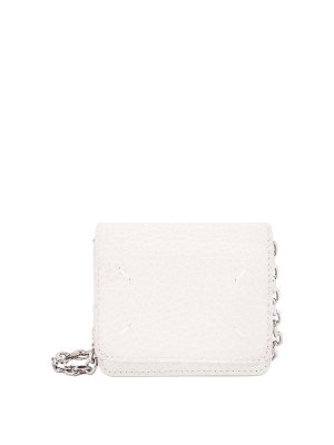 Maison Margiela: wallets & purses - Leather card holder with iconic stitching