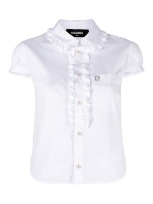 DSQUARED2: shirts - Little ruffled cotton shirt