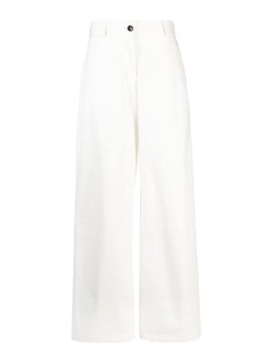 JIL SANDER: casual trousers - Wide-leg cotton trousers